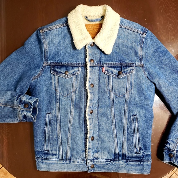 Levis Sherpa Denim Jean Trucker Jacket Premium Small